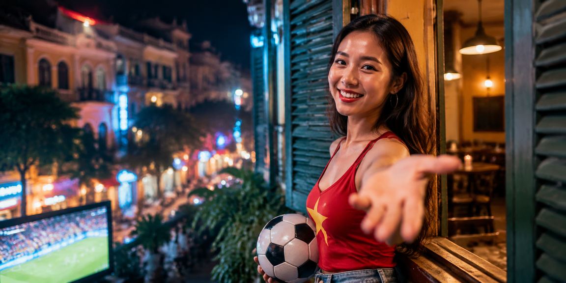 Người dùng xem kèo bóng đá và đặt cược trên điện thoại tại quán cà phê Hà Nội